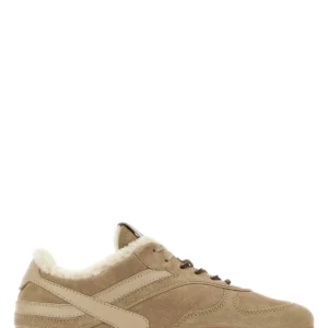 Beige suede sneakers
