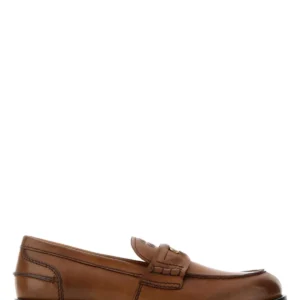 Caramel leather loafers