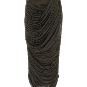 Brown stretch cupo skirt