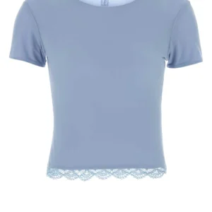 Powder lue stretch cupro t-shirt