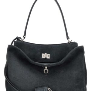 Graphite suede small Rodeo handbag
