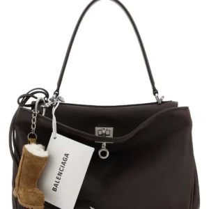 Dark brown leather small Rodeo handbag