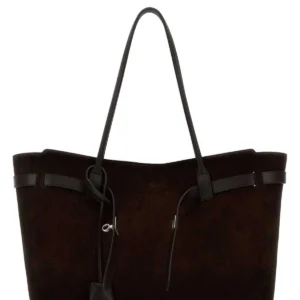 Brown suede large Bel Air shopping bag