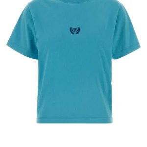 Turquoise cotton t-shirt