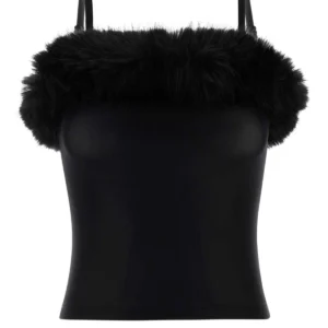 Black stretch nylon top