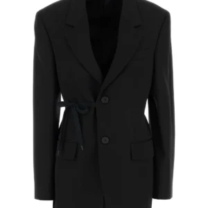 Black wool oversize blazer