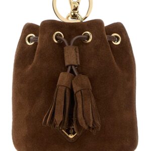 Chocolate suede pouch