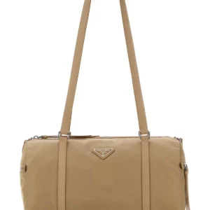 Beige Re-Nylon large shoulder bag