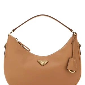 Camel leather handbag