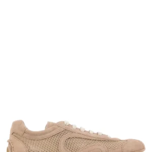 Powder pink suede and mesh Montecarlo sneakers