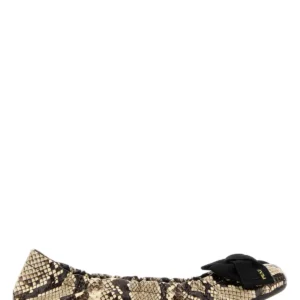 Printed leather ballerinas