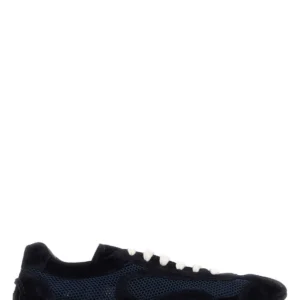 Midnight blue suede and mesh Montecarlo sneakers