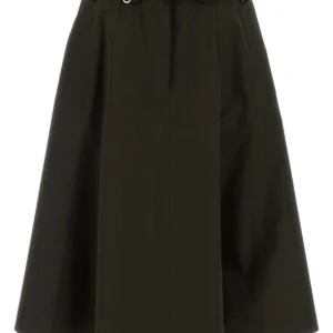 Army green tech fabric skirt