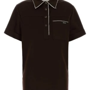 Chocolate cotton polo shirt