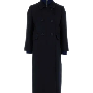 Navy blue wool coat