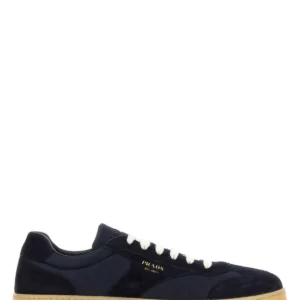 Midnight blue suede e Re-Nylon sneakers