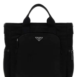 Black fabric shopping bag