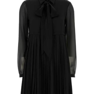Black crepe mini dress