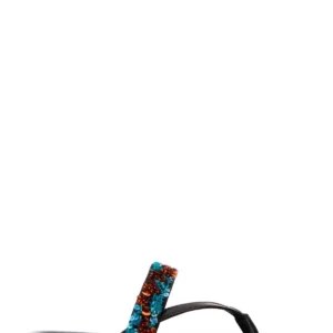 Chocolate leather thong slippers