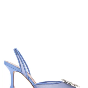 Cerulean blue mesh Begum pumps