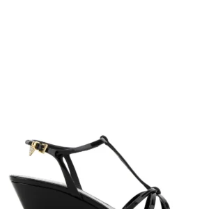 Black leather sandals