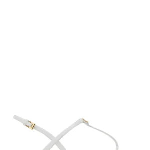 White leather thong sandals