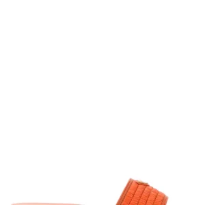 Orange raffia slippers