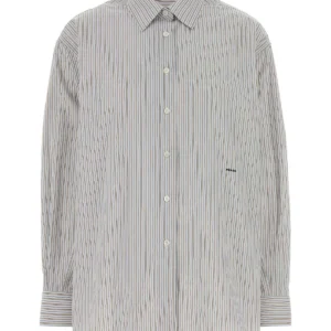 Embroidered poplin oversize shirt