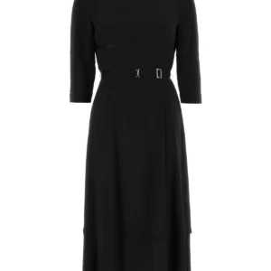 Black acetate blend dress
