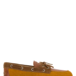 Multicolor leather and suede loafers