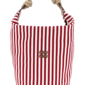Embroidered canvas bucket bag