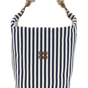 Embroidered canvas bucket bag
