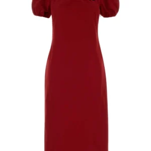 Red poplin dress