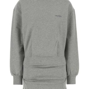 Grey stretch cotton sweatshirt mini dress