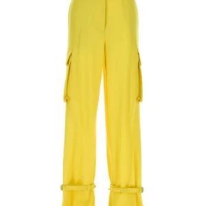 Yellow wool cargo pant