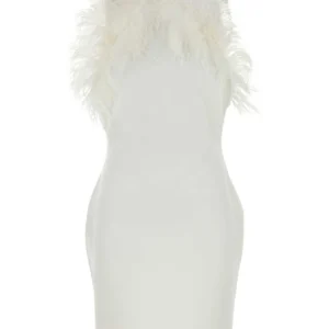 White stretch cady mini dress