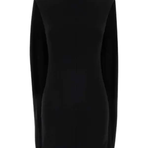 Black stretch viscose mini dress