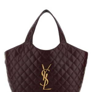 Burgundy nappa leather medium Icare shopping bag