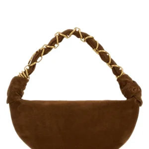Brown suede Amalia shoulder bag