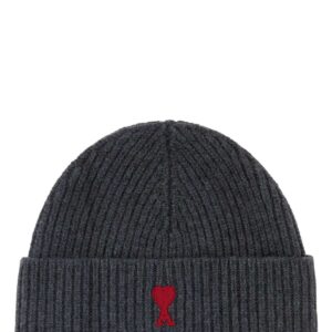 Graphite wool beanie hat