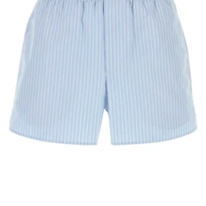 Embroidered poplin shorts