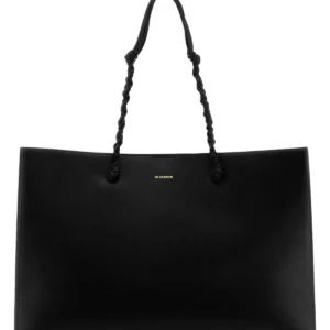 Black leather Tangle shopping bag