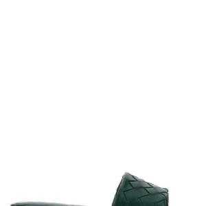 Bottle green leather Parco slippers