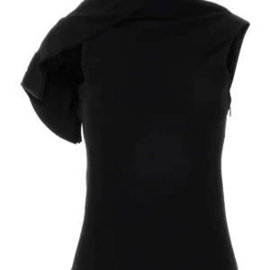 Black stretch cady top