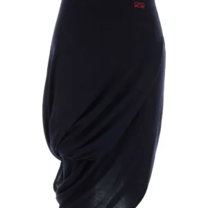 Dark blue wool blend skirt
