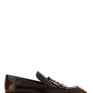 Chocolate leather Edge loafers