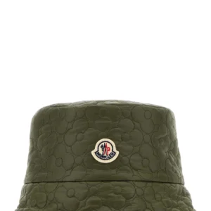 Olive green nylon reversible bucket hat