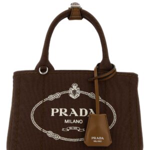 Brown canvas mini Prada JardiniÃ¨re handbag