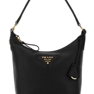 Black leather shoulder bag