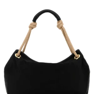 Black fabric shopping bag